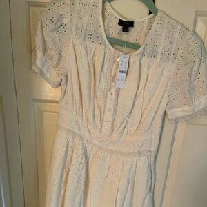 JCrew Eyelet White dress Size 2P